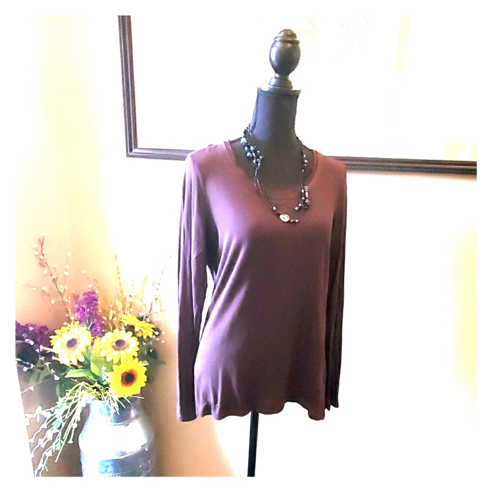5/$25 Chocolate Brown Long-Sleeved Shirt, Size L